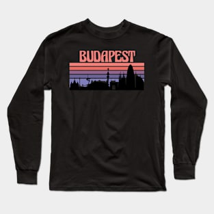 Budapest City Skyline Sunset Long Sleeve T-Shirt